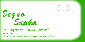 dezso supka business card